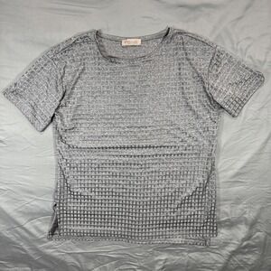 Philosophy‎ Jersey Tunic Top Womens Grey Gingham Disco Loose